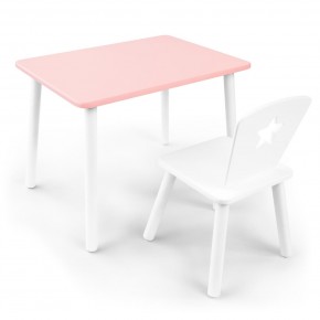 Детский комплект стол и стул «Звезда» Rolti Baby (розовый/белый, массив березы/мдф) в Новоуральске - novouralsk.mebel24.online | фото