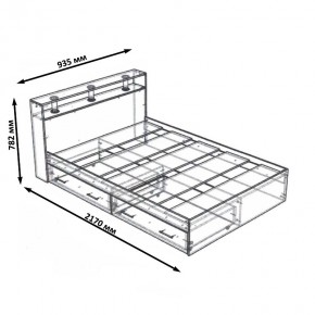 Камелия Кровать с ящиками 0900, цвет дуб сонома, ШхГхВ 93,5х217х78,2 см., сп.м. 900х2000 мм., без матраса, основание есть в Новоуральске - novouralsk.mebel24.online | фото 6