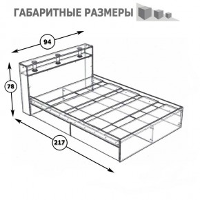 Камелия Кровать с ящиками 0900, цвет венге/дуб лоредо, ШхГхВ 93,5х217х78,2 см., сп.м. 900х2000 мм., без матраса, основание есть в Новоуральске - novouralsk.mebel24.online | фото 6