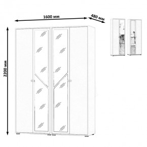 Камелия Шкаф 4-х створчатый, цвет дуб сонома, ШхГхВ 160х48х220 см., универсальная сборка, можно использовать как два отдельных шкафа в Новоуральске - novouralsk.mebel24.online | фото 4