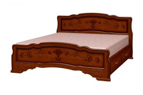 КАРИНА-6 Кровать из массива  (Орех) с 2-мя ящиками в Новоуральске - novouralsk.mebel24.online | фото 2
