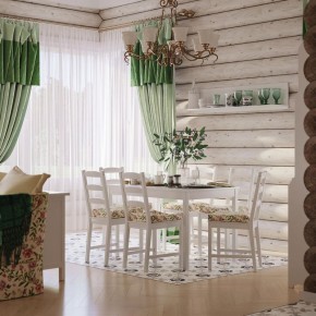 Комлект Вествик обеденный стол и четыре стула, массив сосны, цвет белый в Новоуральске - novouralsk.mebel24.online | фото 1