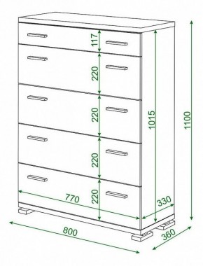 Комод Домино КМ-1 в Новоуральске - novouralsk.mebel24.online | фото 3