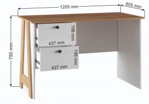 Компьютерный стол Теодора белый / крафт золотой в Новоуральске - novouralsk.mebel24.online | фото 3