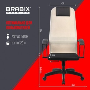 Кресло BRABIX PREMIUM "Ultimate EX-800" пластик, плотная двойная сетка Х2, черное/бежевое, 532916 в Новоуральске - novouralsk.mebel24.online | фото 6