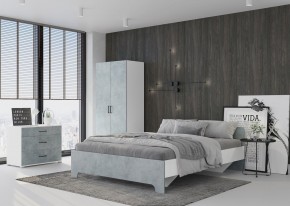 Кровать 1,6 VICTOR + основание (Белый-Бетон) в Новоуральске - novouralsk.mebel24.online | фото 4