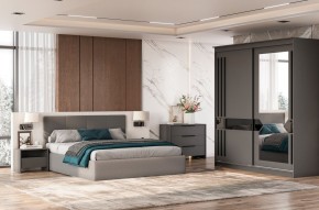 Кровать двойная №4 с основанием (Серый) в Новоуральске - novouralsk.mebel24.online | фото 3