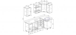 Кухня угловая Антрацит 2200х1000 (Стол. 38мм) в Новоуральске - novouralsk.mebel24.online | фото 2