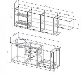 Кухонный гарнитур Антрацит 2550 (Стол. 38мм) в Новоуральске - novouralsk.mebel24.online | фото 3