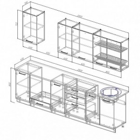 Кухонный гарнитур Антрацит 2800 (Стол. 38мм) в Новоуральске - novouralsk.mebel24.online | фото 3