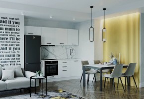 Кухонный гарнитур Белый Глянец 2550 (Стол. 38мм) в Новоуральске - novouralsk.mebel24.online | фото