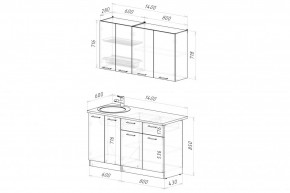 ЛИОРА Кухонный гарнитур Медиум 1400 мм в Новоуральске - novouralsk.mebel24.online | фото 2