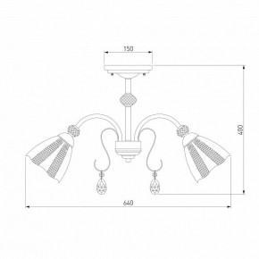 Люстра на штанге Eurosvet Floranse 30155/5 античная бронза в Новоуральске - novouralsk.mebel24.online | фото 3