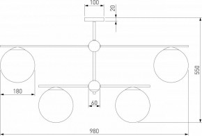 Люстра на штанге Eurosvet Marbella 60147/6 черный в Новоуральске - novouralsk.mebel24.online | фото 3