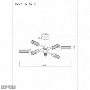 Люстра на штанге iLamp Evolution 15609-6 AN+CL в Новоуральске - novouralsk.mebel24.online | фото 2