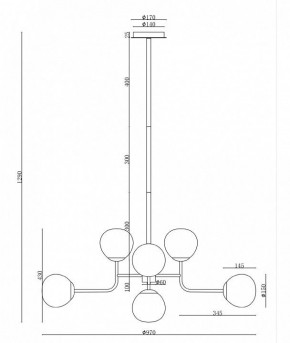 Люстра на штанге Maytoni Erich MOD221-PL-08-G в Новоуральске - novouralsk.mebel24.online | фото 6