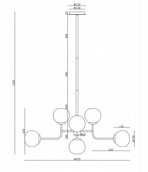 Люстра на штанге Maytoni Erich MOD221-PL-08-N в Новоуральске - novouralsk.mebel24.online | фото 3