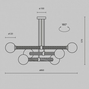 Люстра на штанге Maytoni Teatro MOD287PL-06BS в Новоуральске - novouralsk.mebel24.online | фото 3