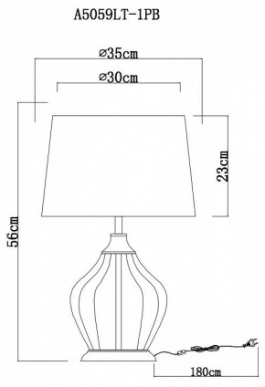 Настольная лампа декоративная Arte Lamp Baymont A5059LT-1PB в Новоуральске - novouralsk.mebel24.online | фото 3