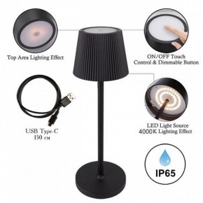 Настольная лампа декоративная Arte Lamp Fuyue A1616LT-1BK в Новоуральске - novouralsk.mebel24.online | фото 3