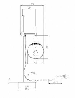 Настольная лампа декоративная Maytoni Erich MOD221-TL-01-N в Новоуральске - novouralsk.mebel24.online | фото 3