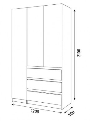 ПАРУС Шкаф 3-х ств. 1200 в Новоуральске - novouralsk.mebel24.online | фото 3