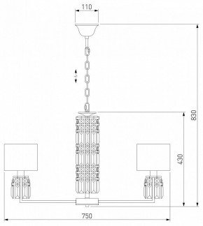 Подвесная люстра Eurosvet Zaffiro 10099/8 хром/прозрачный хрусталь Strotskis (новый абажур) в Новоуральске - novouralsk.mebel24.online | фото 5