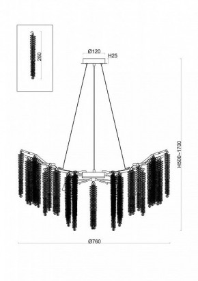 Подвесная люстра Freya Mineral FR1010PL-10G в Новоуральске - novouralsk.mebel24.online | фото 2