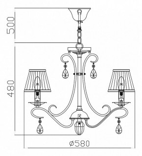 Подвесная люстра Maytoni Brionia ARM172-05-G в Новоуральске - novouralsk.mebel24.online | фото 5