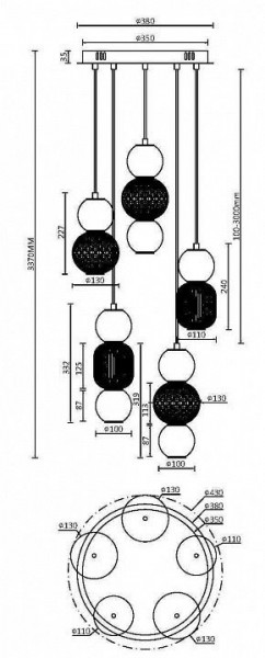 Подвесная люстра Maytoni Drop MOD273PL-L80CH3K в Новоуральске - novouralsk.mebel24.online | фото 3