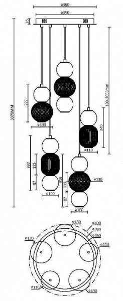 Подвесная люстра Maytoni Drop MOD273PL-L80G3K в Новоуральске - novouralsk.mebel24.online | фото 2