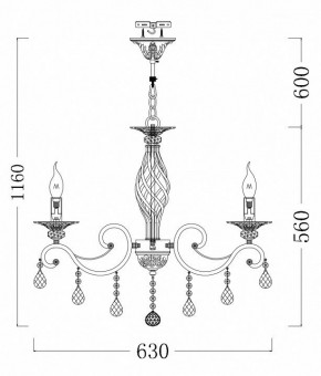 Подвесная люстра Maytoni Grace RC247-PL-06-R в Новоуральске - novouralsk.mebel24.online | фото 5