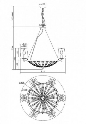 Подвесная люстра Maytoni Pantheon H021PL-06CH в Новоуральске - novouralsk.mebel24.online | фото 5