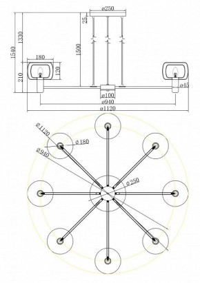 Подвесная люстра Maytoni Vision MOD411PL-08G в Новоуральске - novouralsk.mebel24.online | фото 4