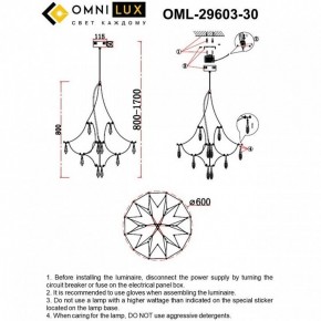 Подвесная люстра Omnilux Perelli OML-29603-30 в Новоуральске - novouralsk.mebel24.online | фото 10