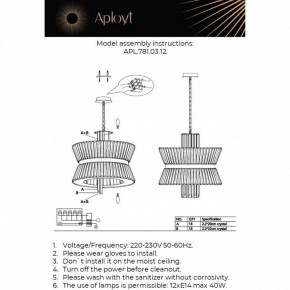 Подвесной светильник Aployt Virzhiniya APL.781.03.12 в Новоуральске - novouralsk.mebel24.online | фото 3