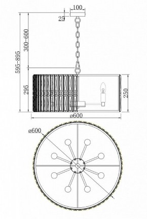 Подвесной светильник Maytoni Facet MOD094PL-08G в Новоуральске - novouralsk.mebel24.online | фото 3