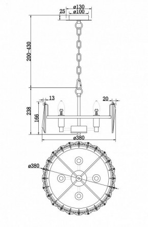 Подвесной светильник Maytoni Puntes MOD043PL-04CH в Новоуральске - novouralsk.mebel24.online | фото 4