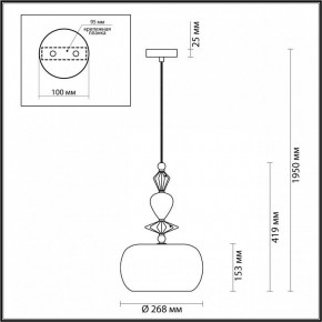 Подвесной светильник Odeon Light Bizet 4893/1A в Новоуральске - novouralsk.mebel24.online | фото 3