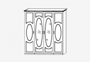 Прованс-2 Шкаф 4-х дверный с 2 зеркалами (Бежевый/Текстура белая платиной золото) в Новоуральске - novouralsk.mebel24.online | фото 2