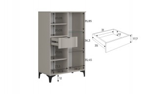 РИЧ Комод 2 со стеклом в Новоуральске - novouralsk.mebel24.online | фото 3