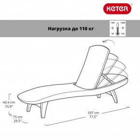 Шезлонг Пацифик (Pacific) графит в Новоуральске - novouralsk.mebel24.online | фото 2