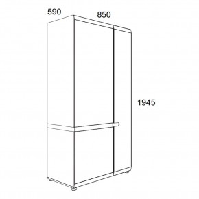 Шкаф 2D/TYP 20A, LINATE ,цвет белый/сонома трюфель в Новоуральске - novouralsk.mebel24.online | фото 3