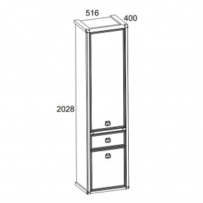 Шкаф 2D1S, MAGELLAN, цвет Сосна винтаж в Новоуральске - novouralsk.mebel24.online | фото 2