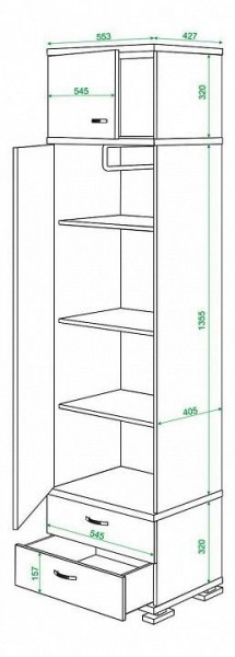 Шкаф платяной Домино КС-10 в Новоуральске - novouralsk.mebel24.online | фото 3