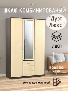 Шкаф комбинированный Дуэт Люкс с зеркалом в Новоуральске - novouralsk.mebel24.online | фото 3