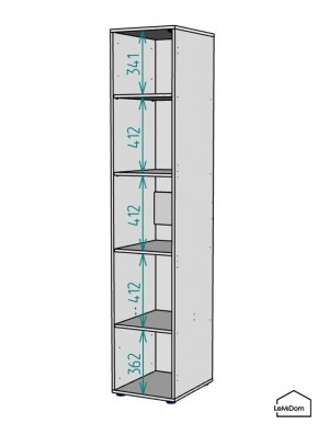 Шкаф Linnea MHR-1-2 2050х400х510 (Графит-М 11.1.25) в Новоуральске - novouralsk.mebel24.online | фото 3