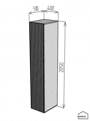 Шкаф Linnea MHR-1-4 2050х400х510 (Графит-М 11.1.25) в Новоуральске - novouralsk.mebel24.online | фото 2