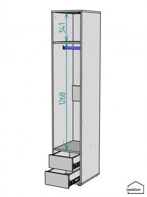 Шкаф Linnea MHR-1PO-3 2050х400х510 (Белый-М 11.1.2) в Новоуральске - novouralsk.mebel24.online | фото 3
