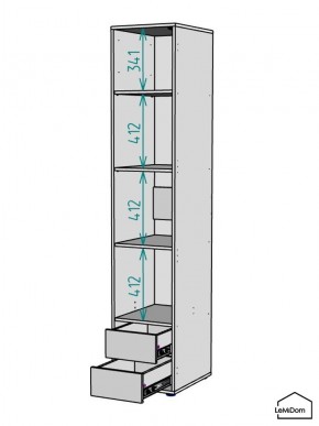 Шкаф Linnea MHR-1PO-4 2050х400х510 (Белый-М 11.1.2) в Новоуральске - novouralsk.mebel24.online | фото 3